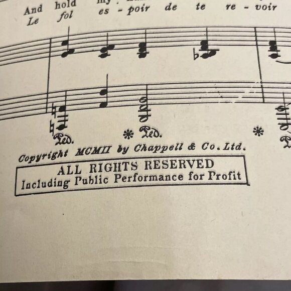 Because Piano Sheet Music In Ab Low Voice 1902 Chappell & Co. Inc. d'Hardelot - Picture 5 of 7